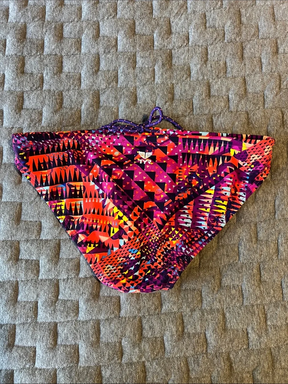 TYR Neon Coral & Purple Geo Two-Piece Swim Bikini